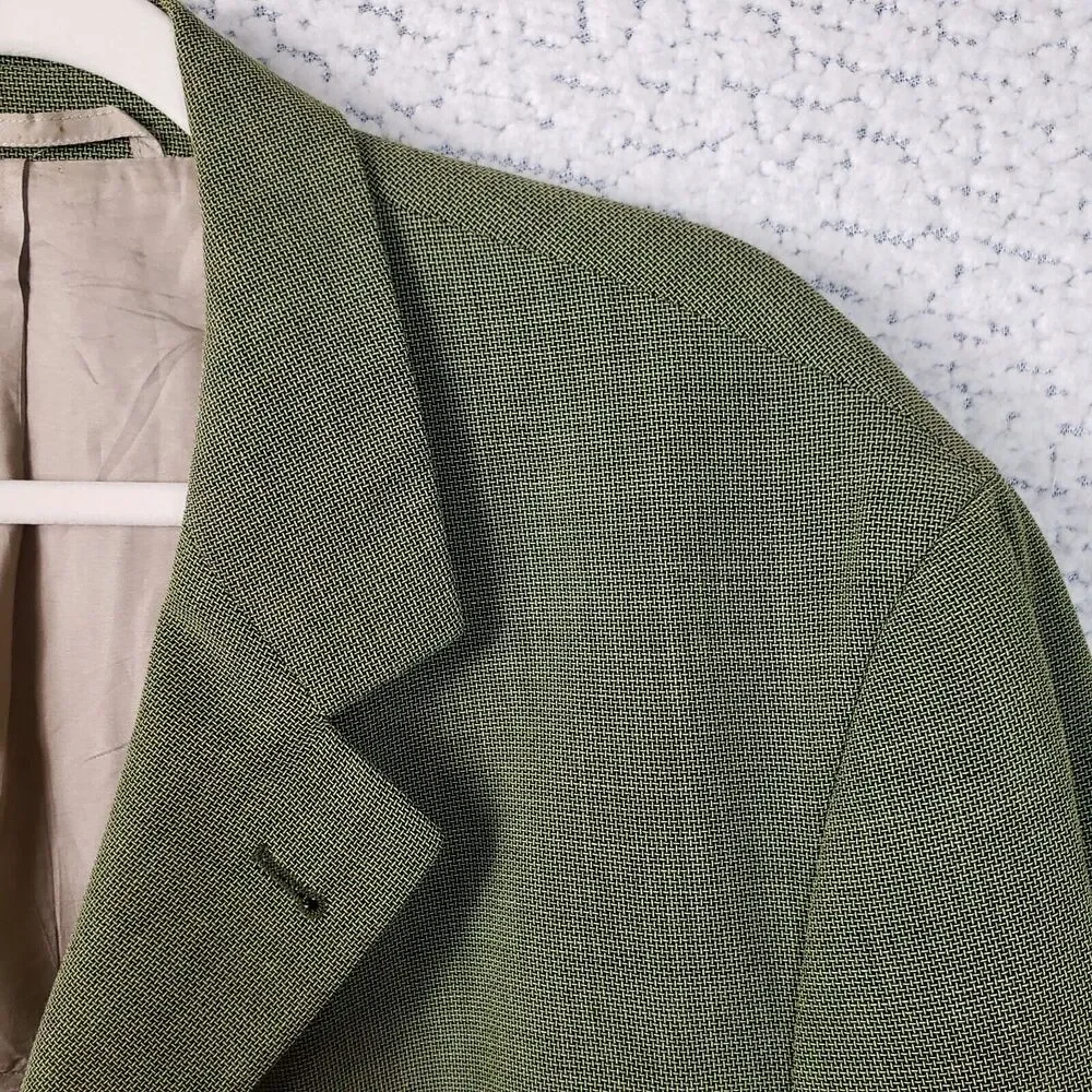 Harry Rosen Hugo Boss Men's Blazer 48R Wool Green Jacket Italy Luxe-on-Luxe - Picture 4 of 12